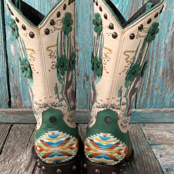 ULTRA RARE Double D Ranch El Paso Boots Honey Cowboy Boots Size 7.5 MSRP $1,250 - Picture 3 of 7